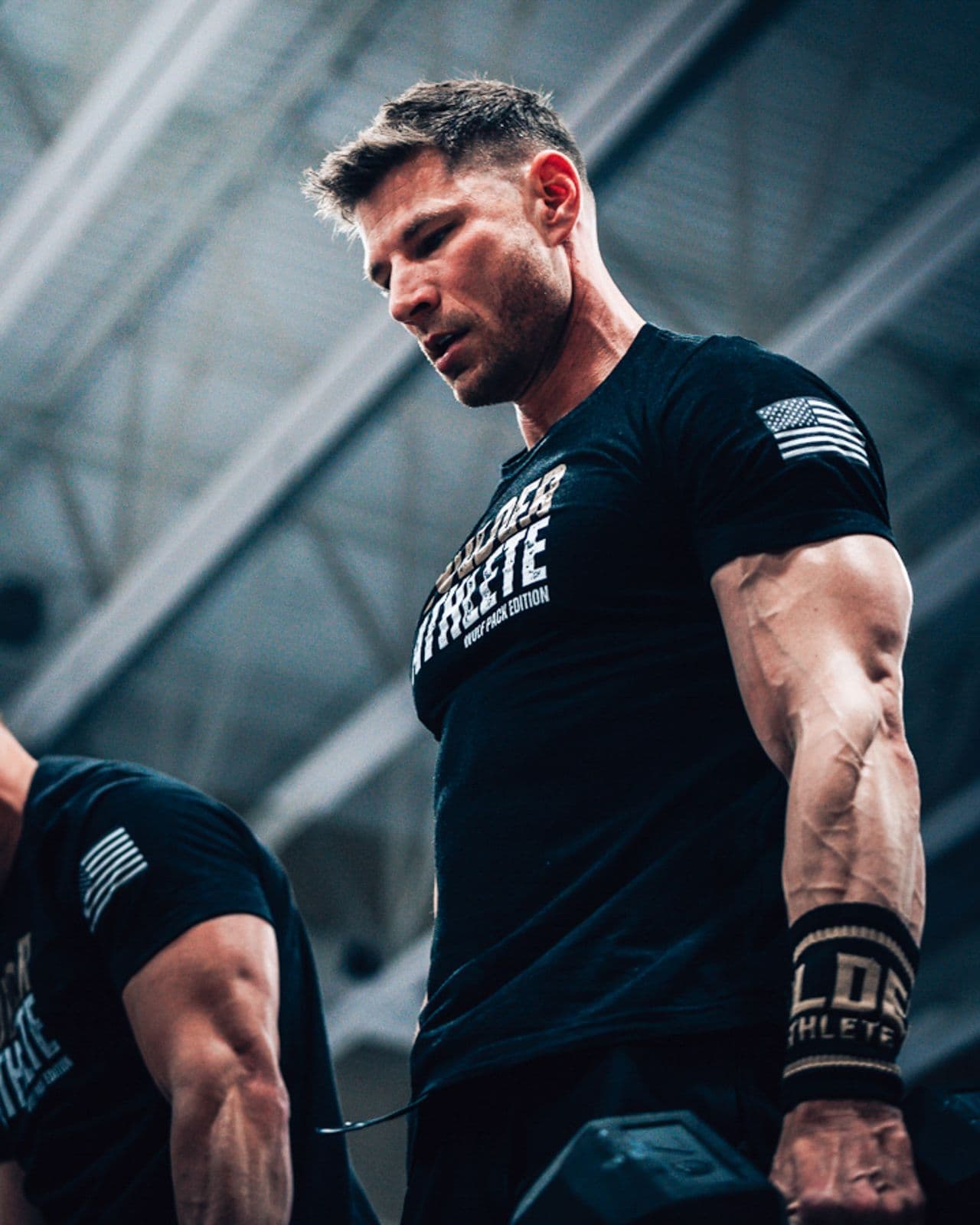 Athlete in a Bolder Athlete shirt during competition